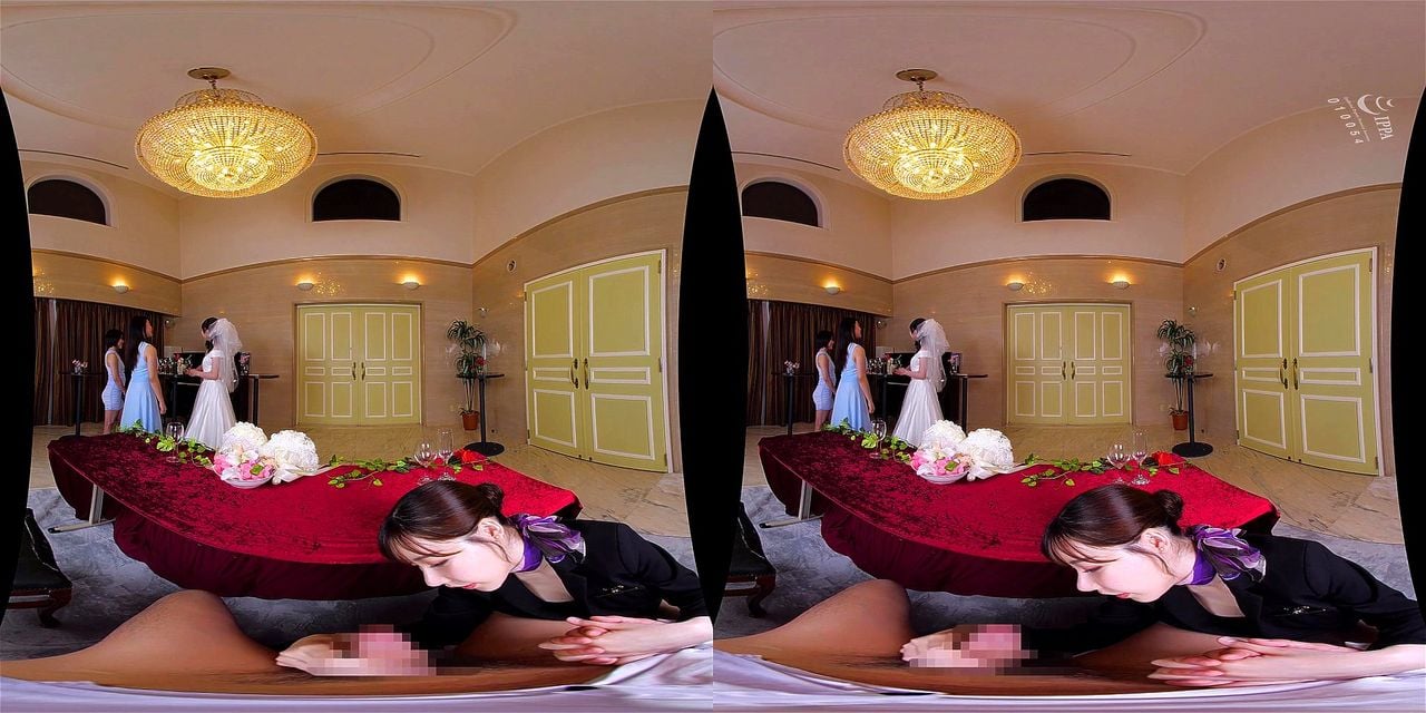 【VR】結婚式場で痴女られてこっそり尻コキやフェラで抜かれる