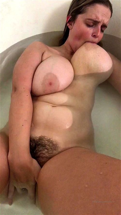 Busty Hottie Plays her Unshaved Pussy