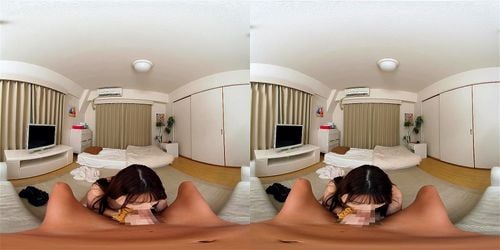 【水原みそのVR】同棲中のJカップ爆乳パイパン彼女のエロ水着に発情！ずらしハメで美白おっぱいゆさゆさSEX！