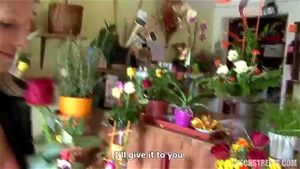 F-Sized Tits Mature Get Fucked In Flower Store