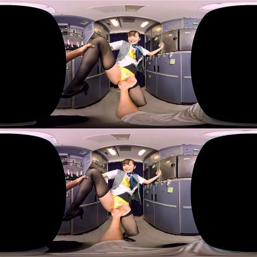 篠田ゆうVR 痴漢師が無理やり美人CAの巨乳揉み黒パンスト破いてずらしハメ制服着衣セックス→ハメ潮吹き連続痙攣イキ！