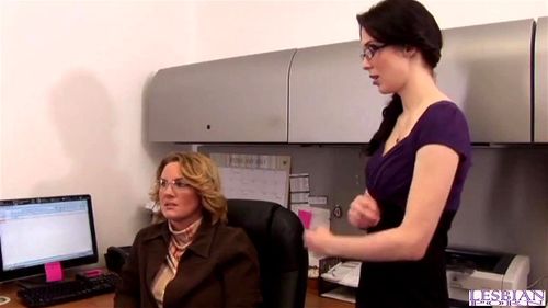Lesbian Sex In The Office