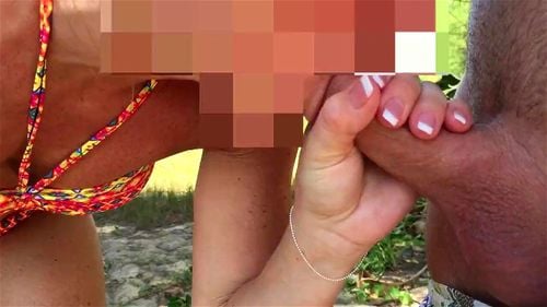 Watch Wife handjob stranger and take cumshot - Amateur, Public Sex, Wife Sharing Porn image