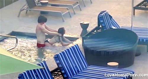 Watch Amateur Couple Is Fucking In A Hot Tub Outside - Couple, Brunette, Public Porn picture