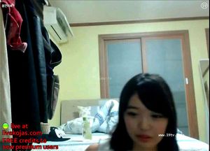Asian girl plays with her black boyfriend on cam