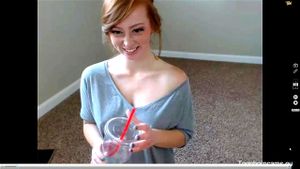 Redhead masturbates for me on webcam