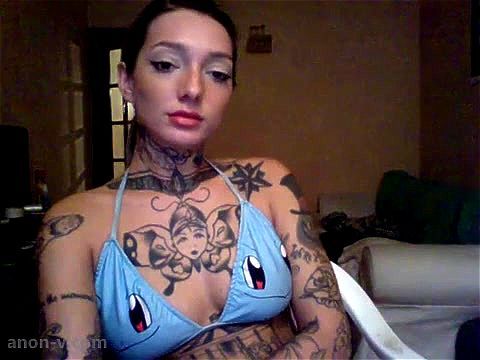 Tattooed blonde Tessea webcam chat