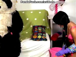 Stuffed Panda Fucks Girl