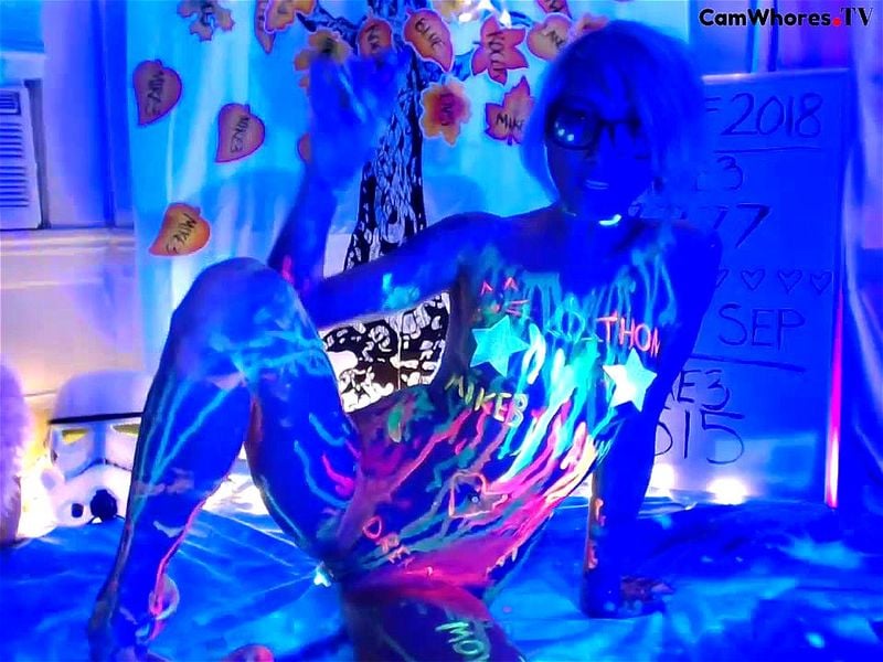 Sexy model Lana Del Bae blue light webcam show