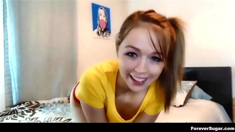 Busty teenage babe posing on webcam