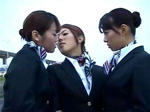 Watch Japanese Lesbian Airline Stewardess Girls Kissing - Asian ...