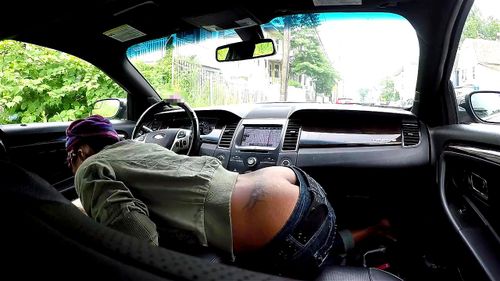Watch Ebony woman Sucking Dick In Car - Street Whore, Car Blowjob, Ebony Porn image