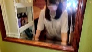 【無修正】おさげの清楚な素人娘と濃密セックス！せっかく可愛い服と下着を着ているのでそのまま着衣セックス♪