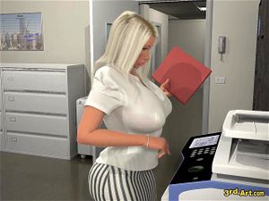 Lady fucked on photocopier-quality porn
